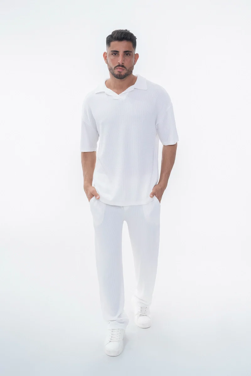 Ensemble uni plissé t-shirt pantalon - Image 13