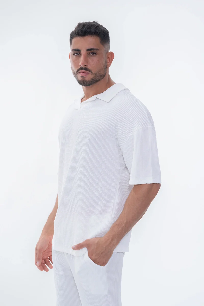 Ensemble uni plissé t-shirt pantalon - Image 15