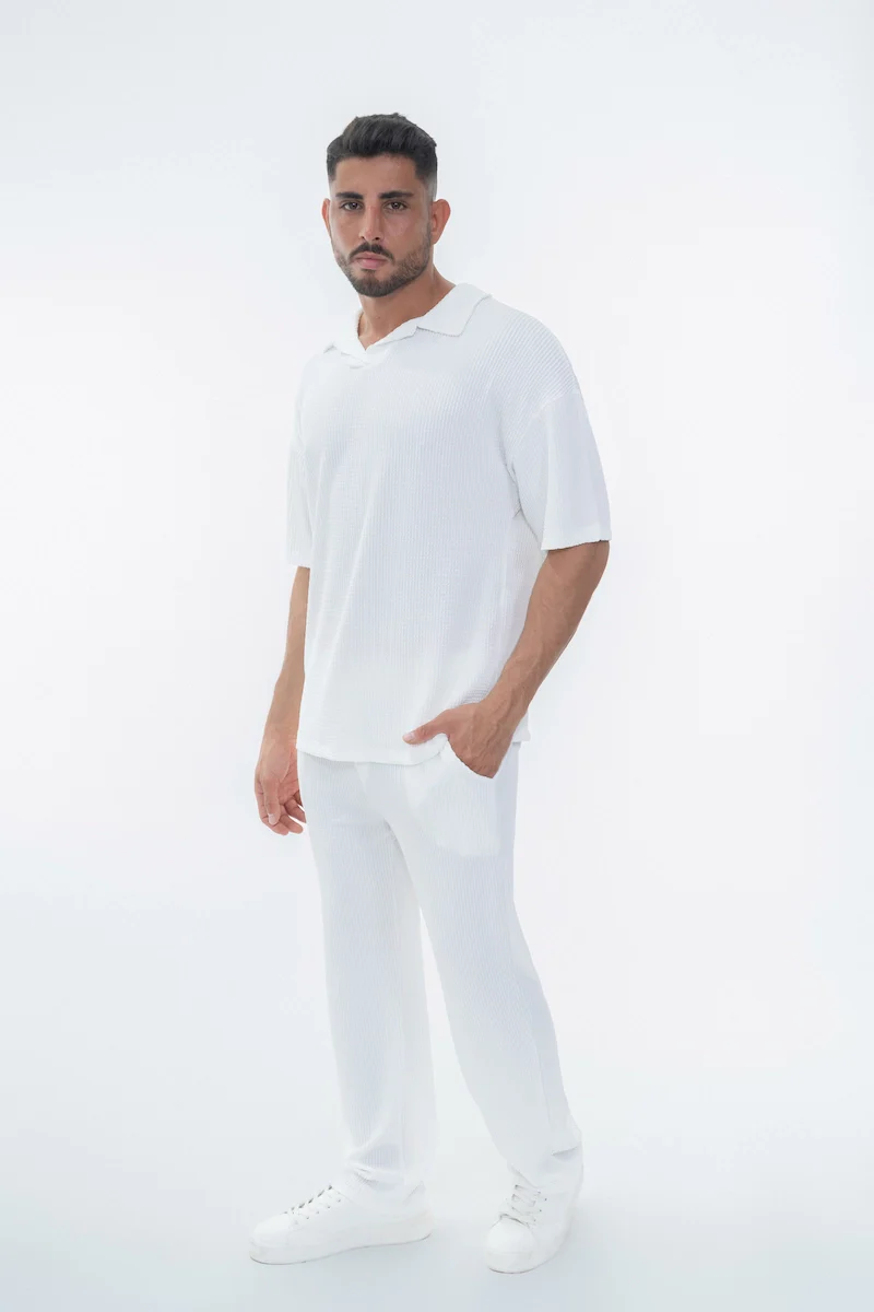 Ensemble uni plissé t-shirt pantalon - Image 16