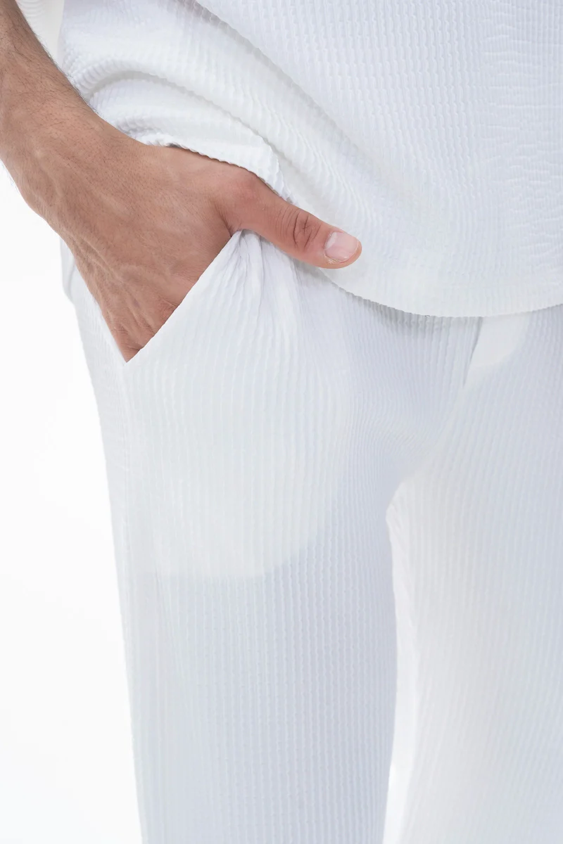 Ensemble uni plissé t-shirt pantalon - Image 17