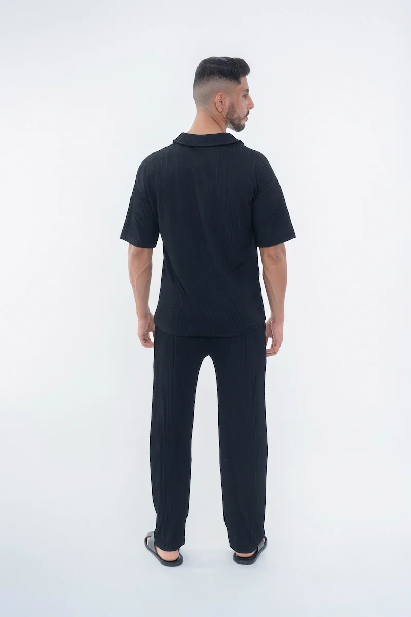 Ensemble uni plissé t-shirt pantalon - Image 6