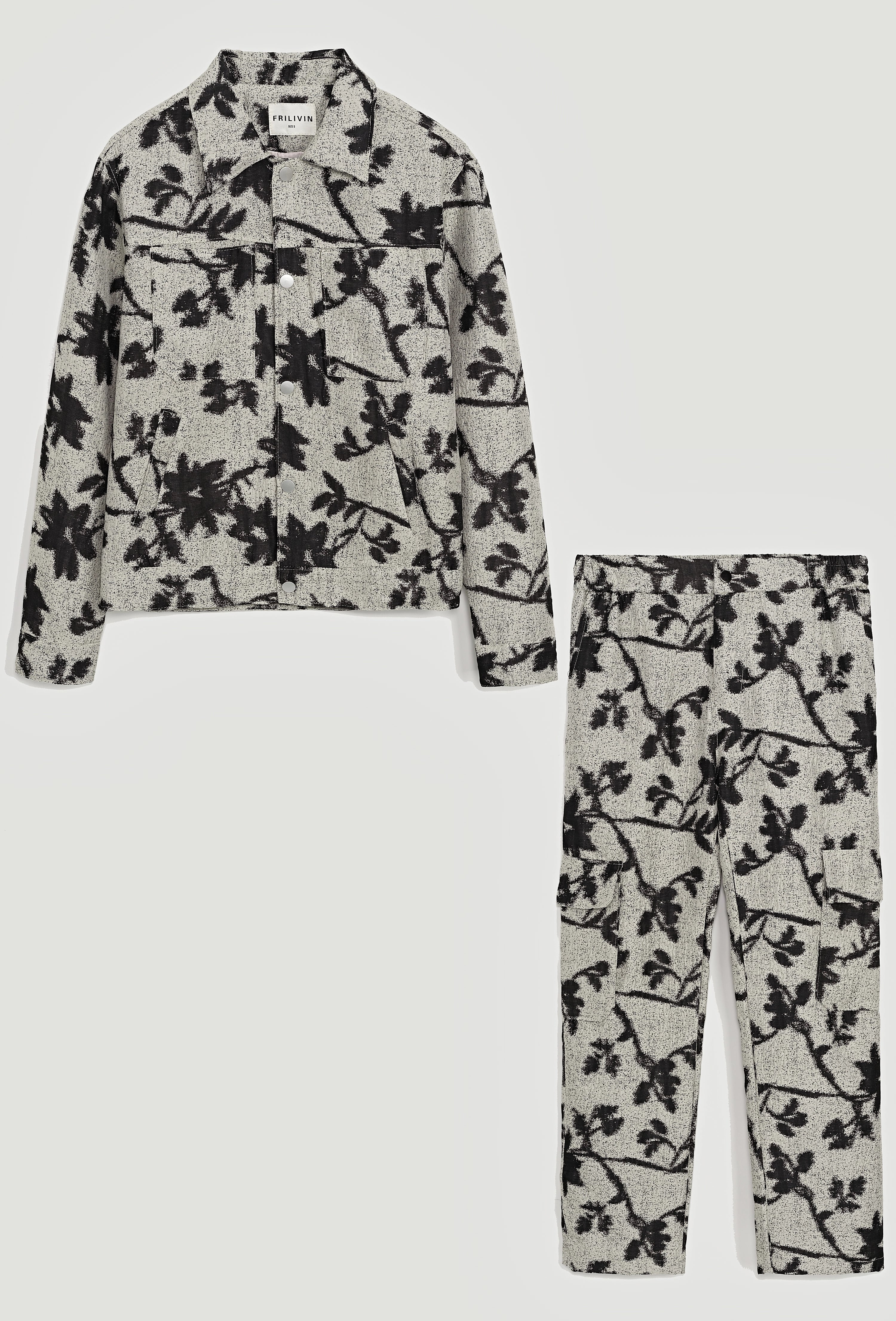 Ensemble veste pantalon à motif feuillage - Image 7