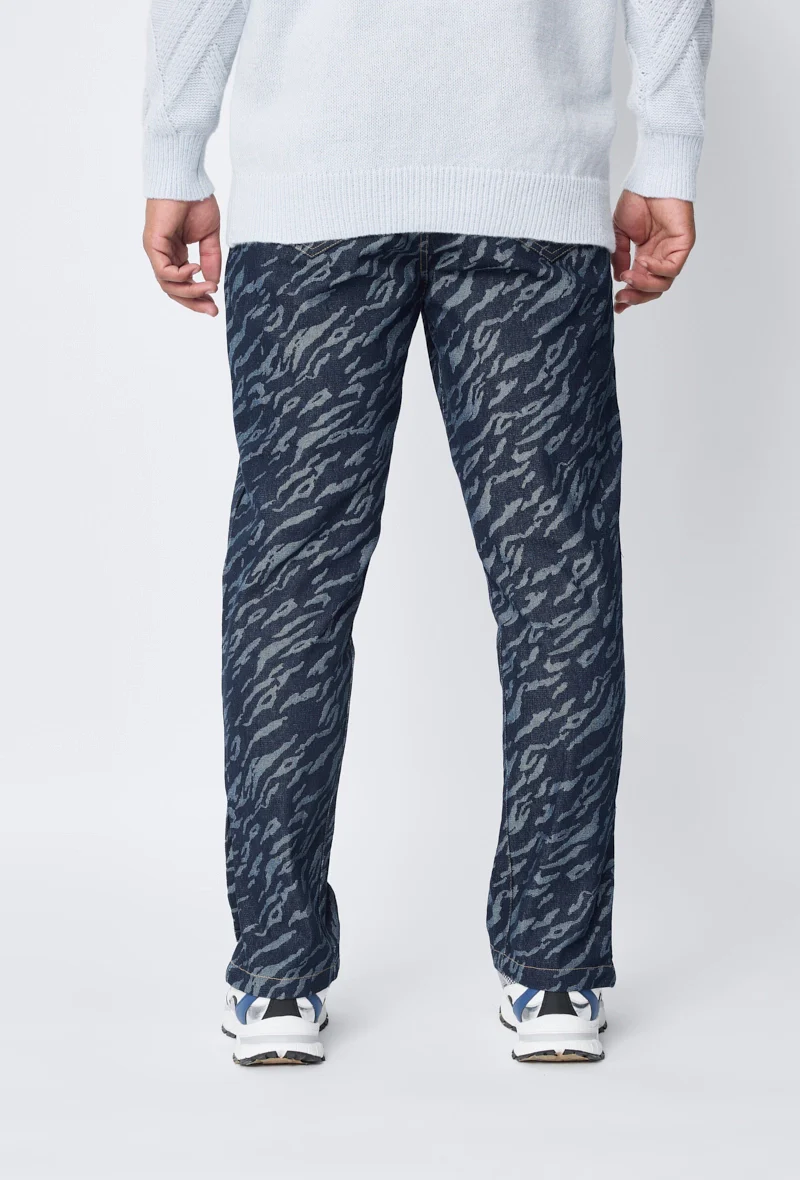 Jean large à motifs damier avec fentes - Image 14