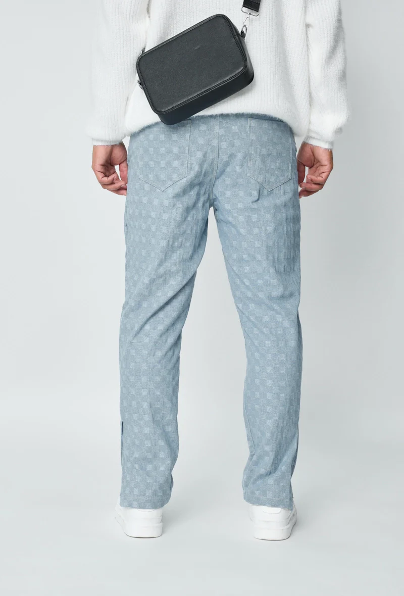 Jean large à motifs damier avec fentes - Image 19