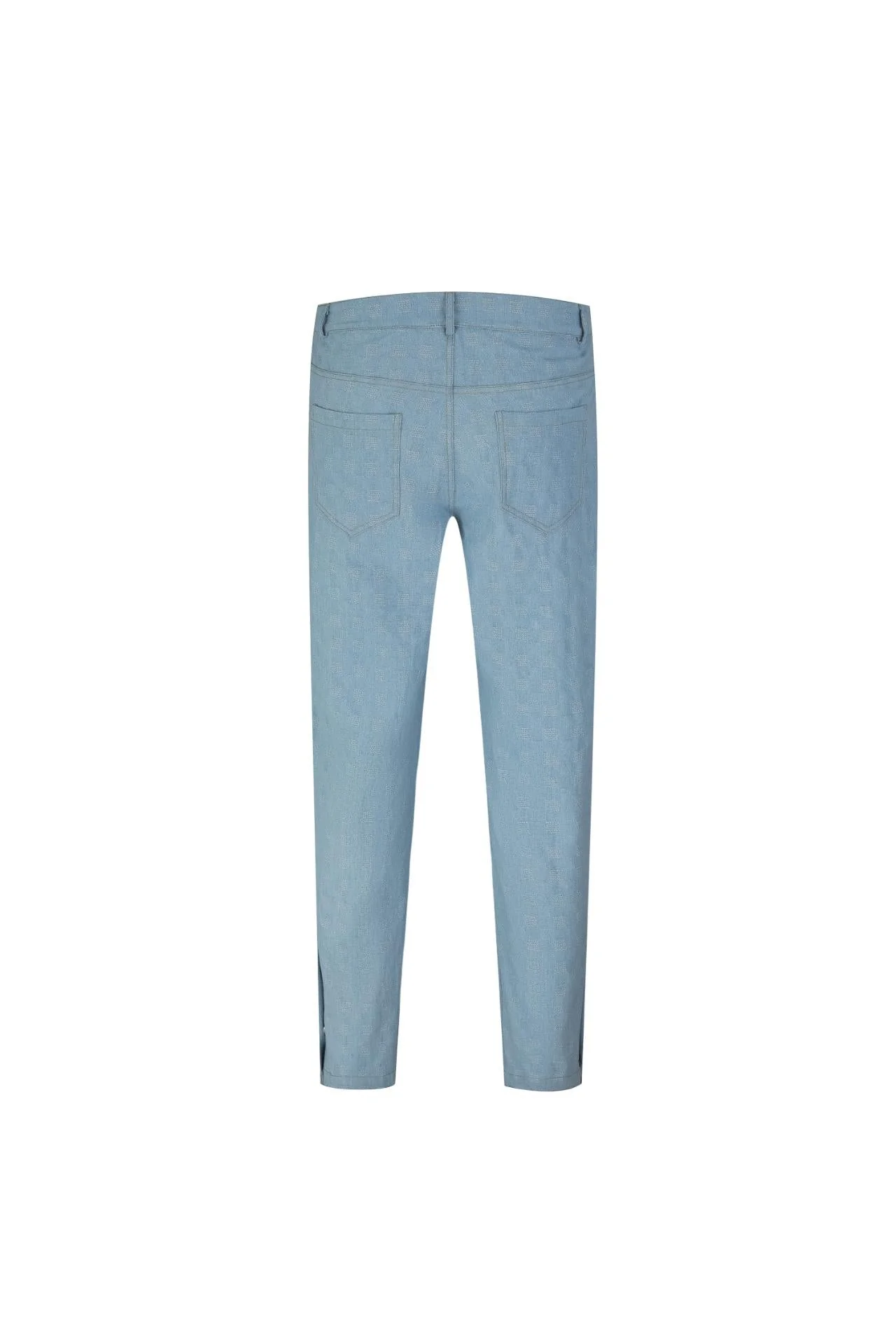 Jean large à motifs damier avec fentes - Image 22