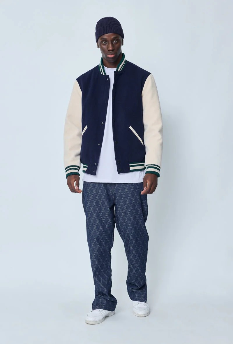 Jean large à motifs damier avec fentes - Image 5