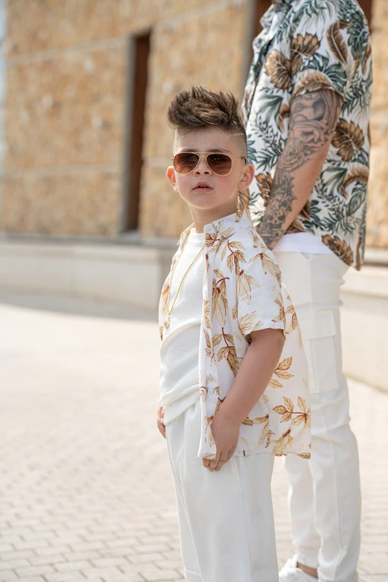 Kids enfant chemise manches courtes à imprimé fleuri - Image 4