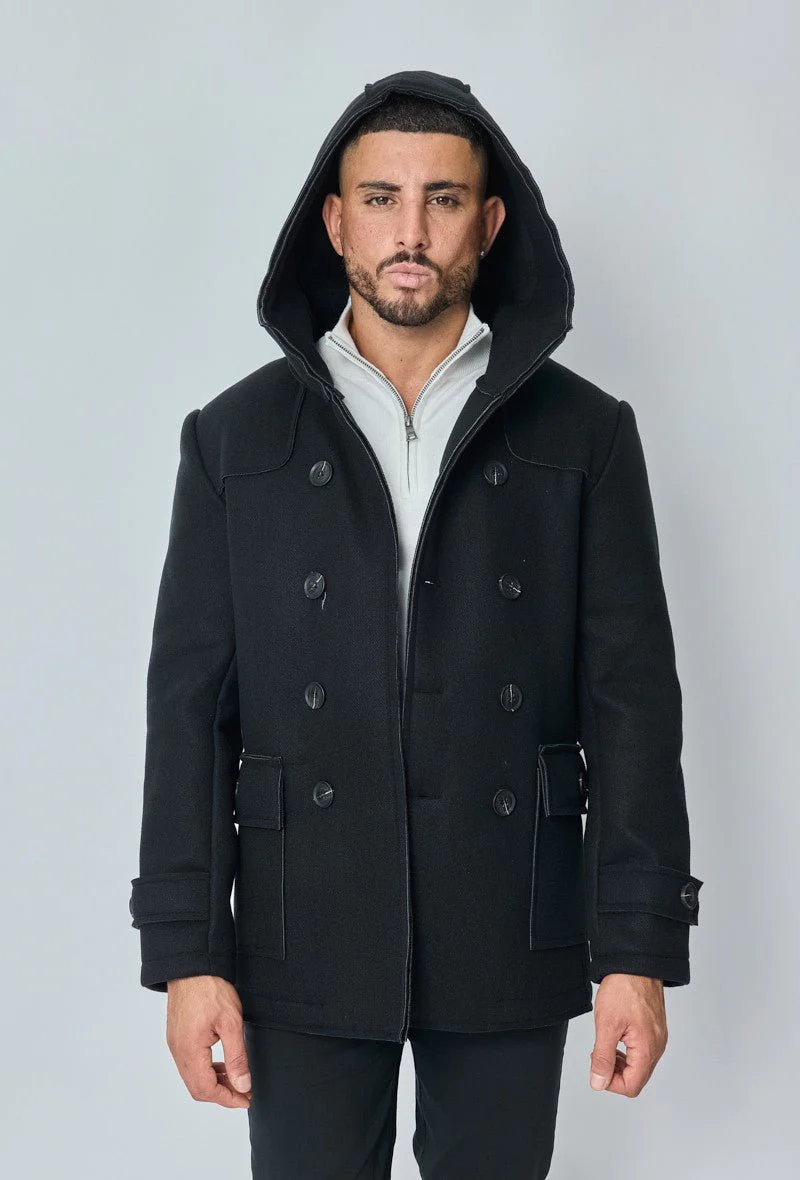 Manteau uni classique à capuche