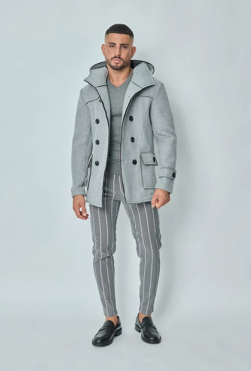 Manteau uni classique à capuche - Image 10