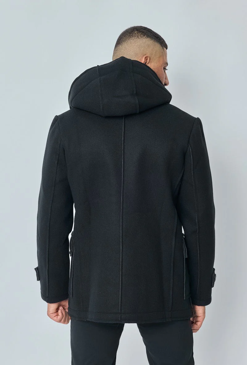 Manteau uni classique à capuche - Image 3
