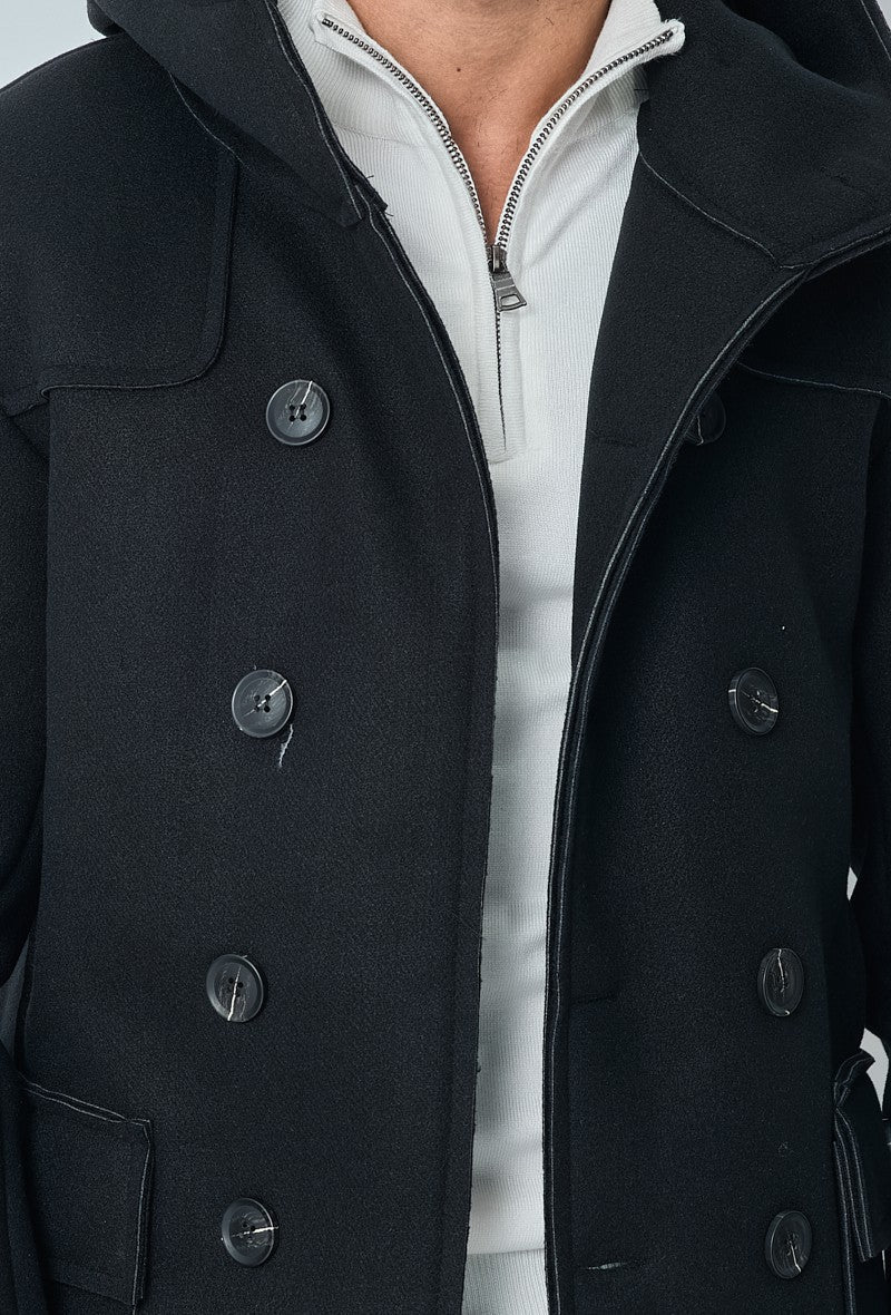 Manteau uni classique à capuche - Image 4