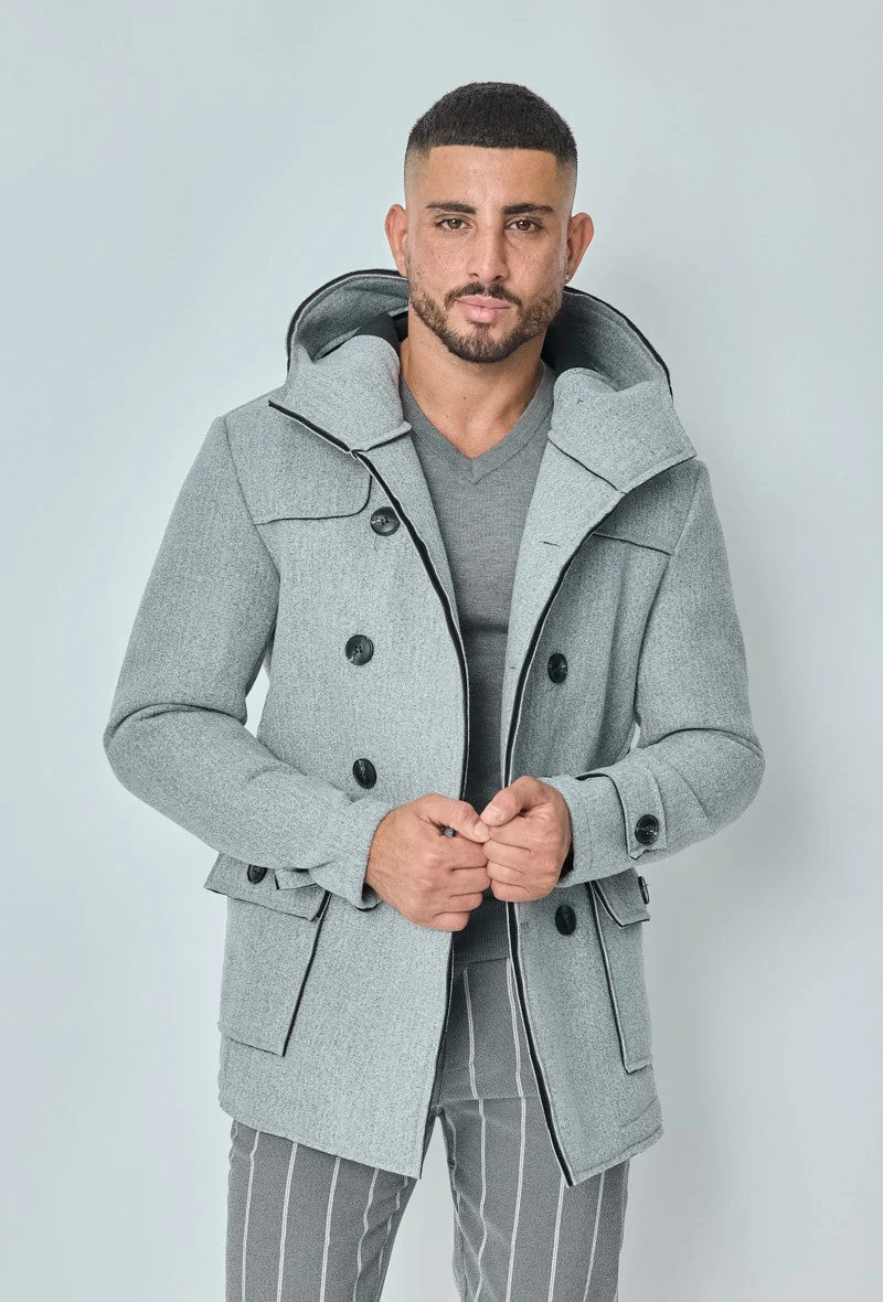 Manteau uni classique à capuche - Image 6