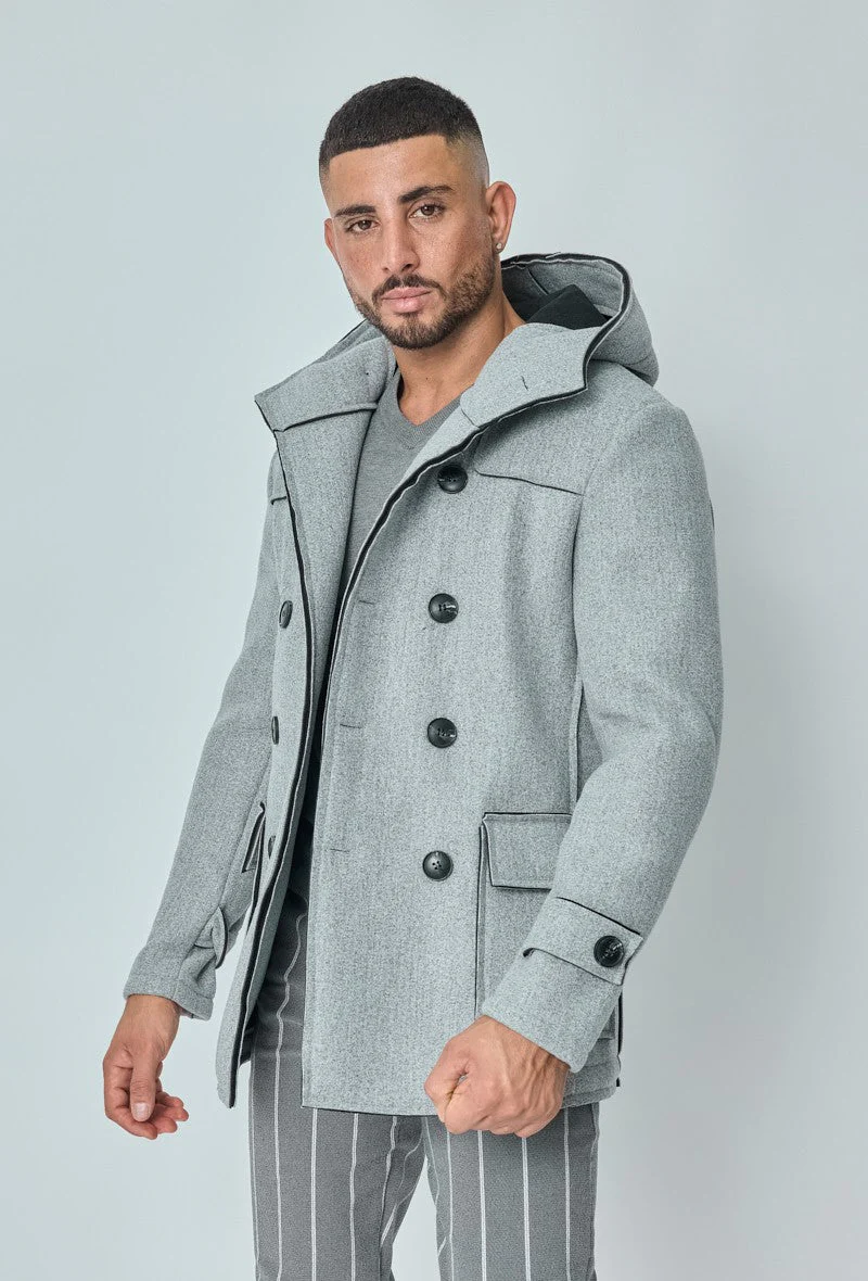 Manteau uni classique à capuche - Image 7