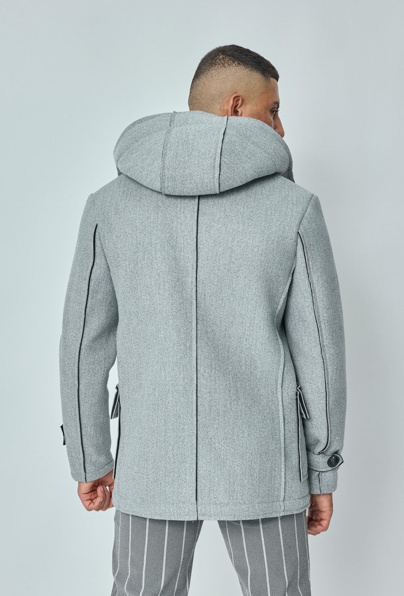Manteau uni classique à capuche - Image 8