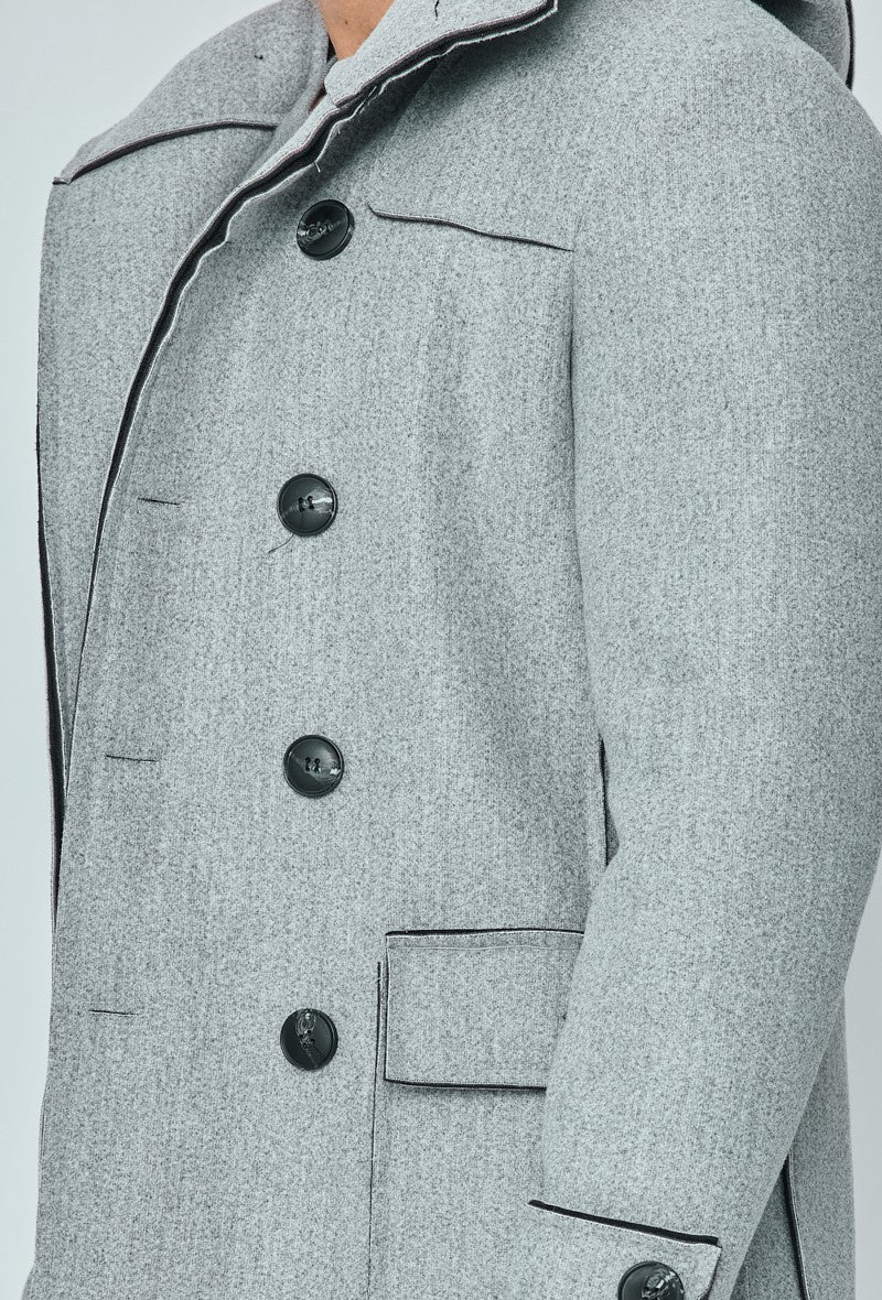 Manteau uni classique à capuche - Image 9