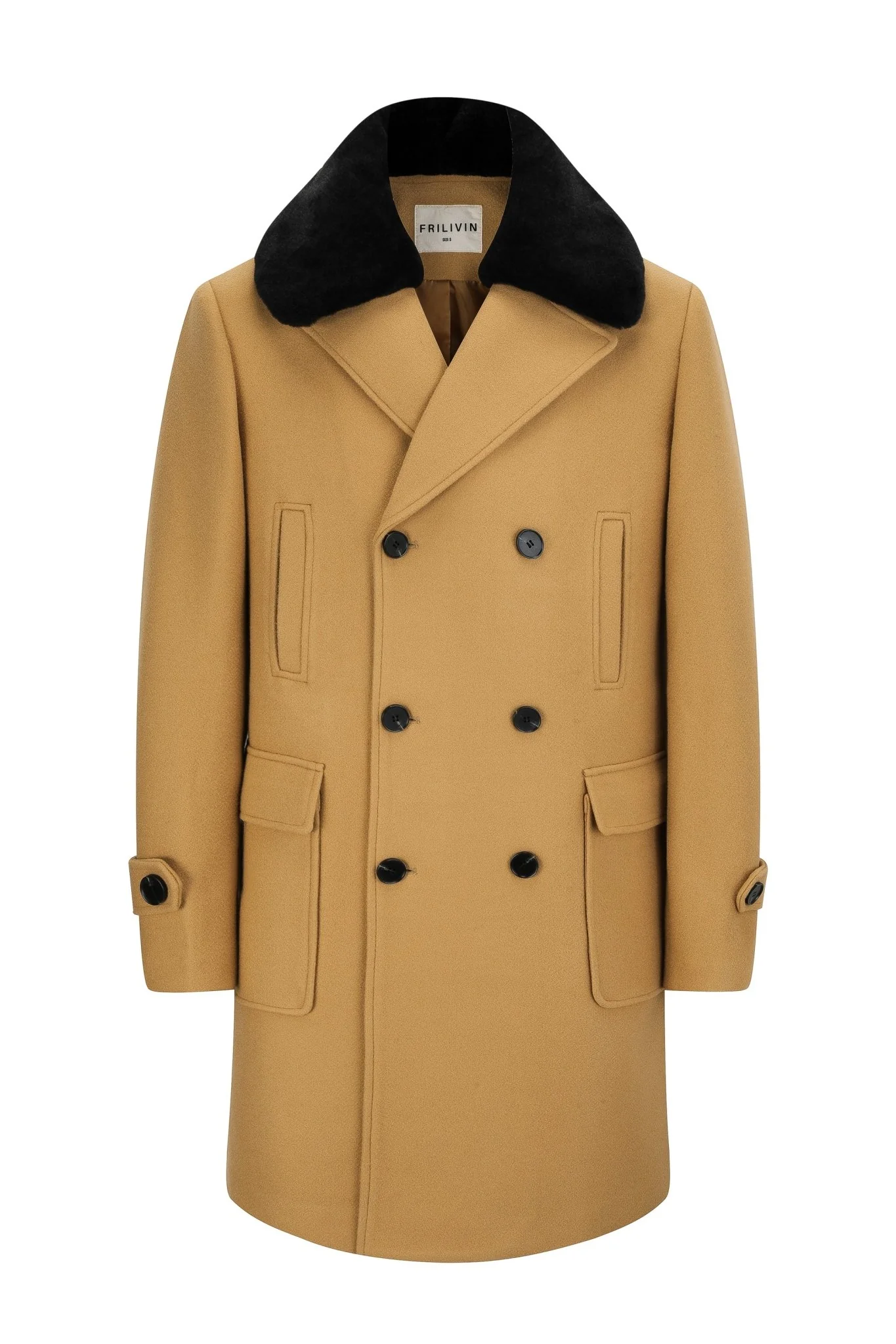 Manteau boutonné col à fourrure - Image 20