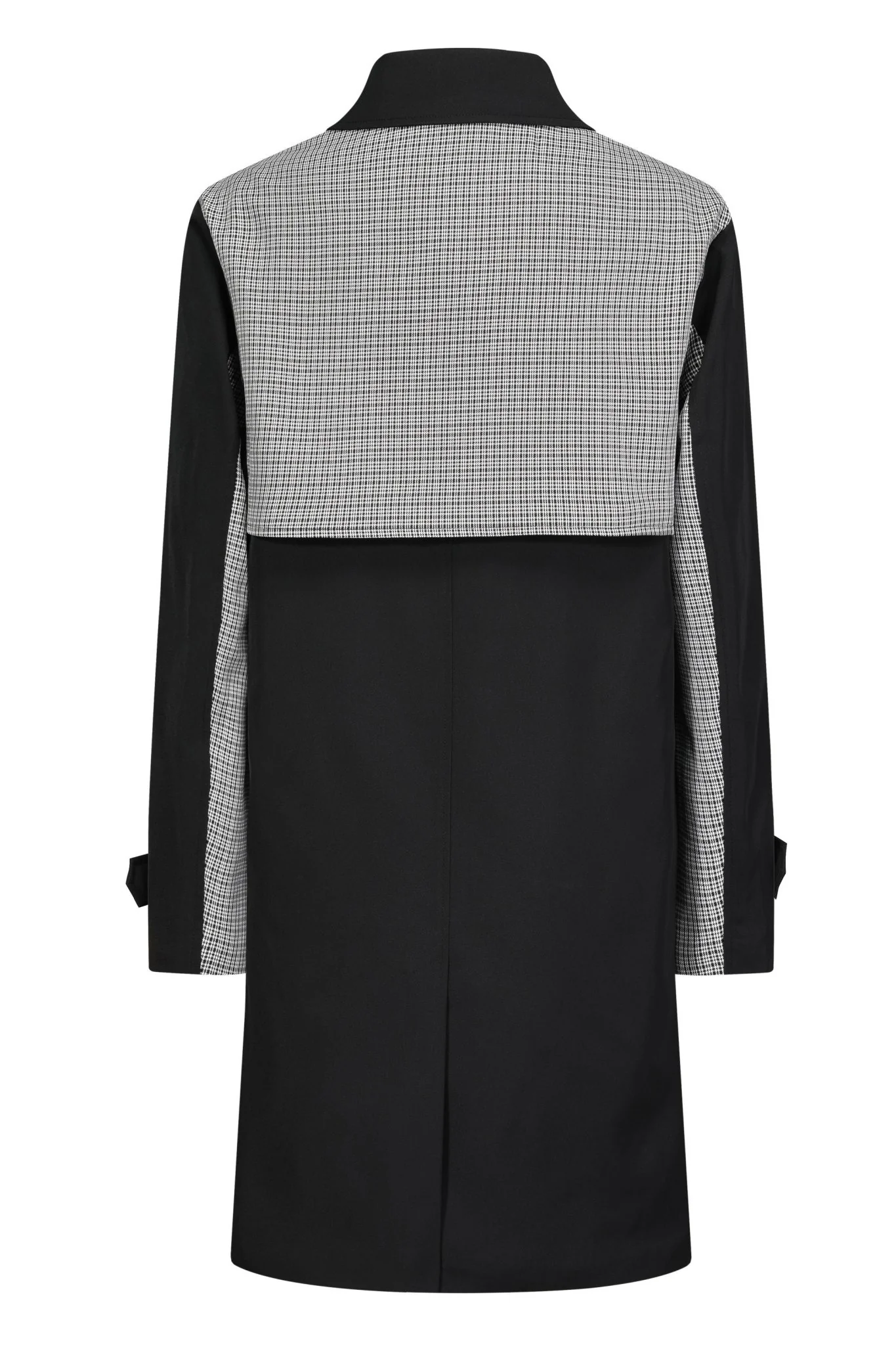 Manteau trench droit à empiècement à carreaux - Image 6