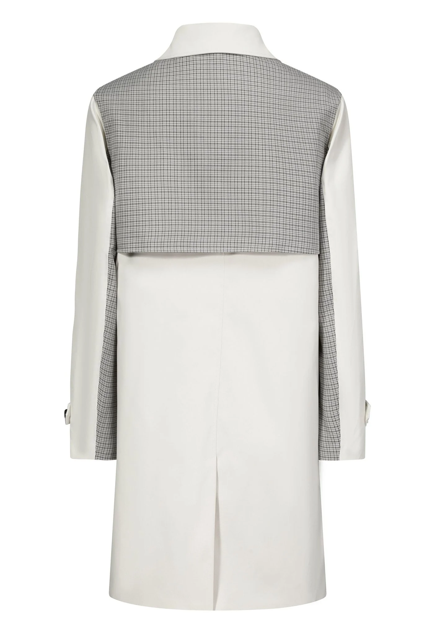 Manteau trench droit à empiècement à carreaux - Image 8
