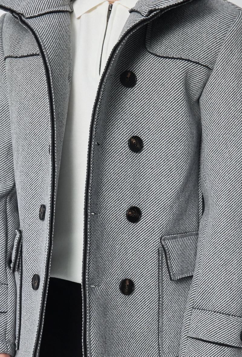 Manteau uni classique à capuche - Image 2