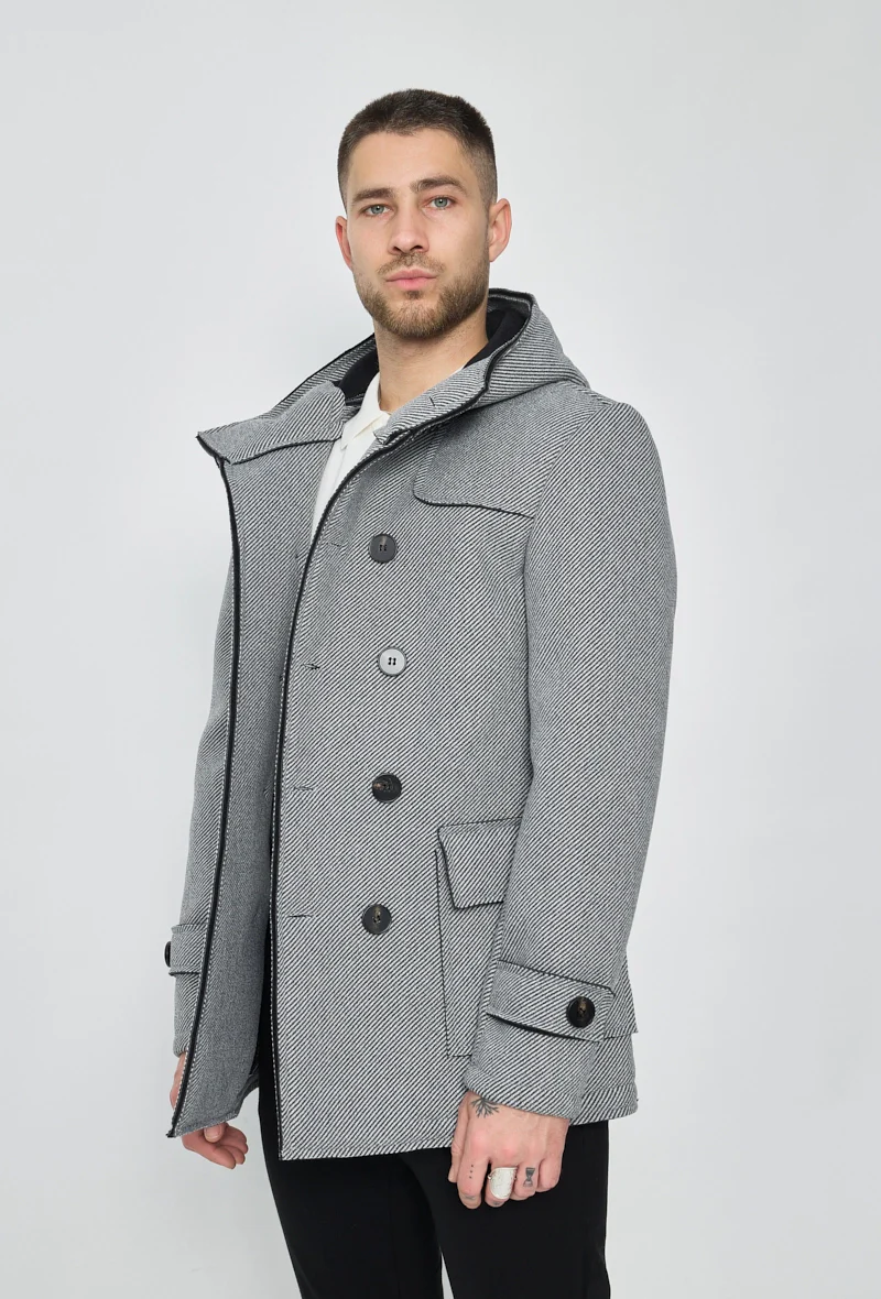 Manteau uni classique à capuche - Image 3