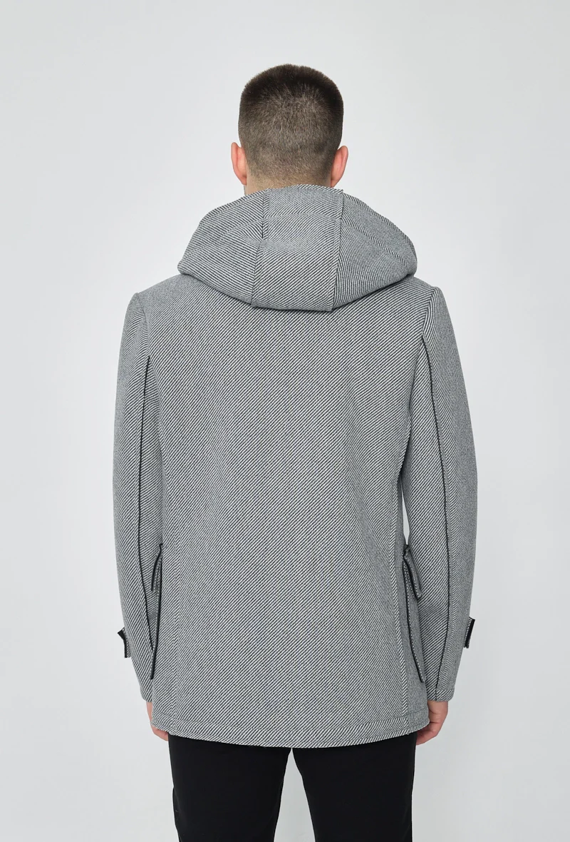 Manteau uni classique à capuche - Image 5
