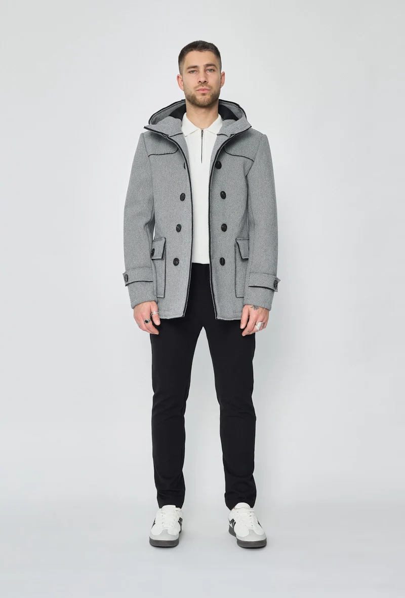 Manteau uni classique à capuche - Image 6