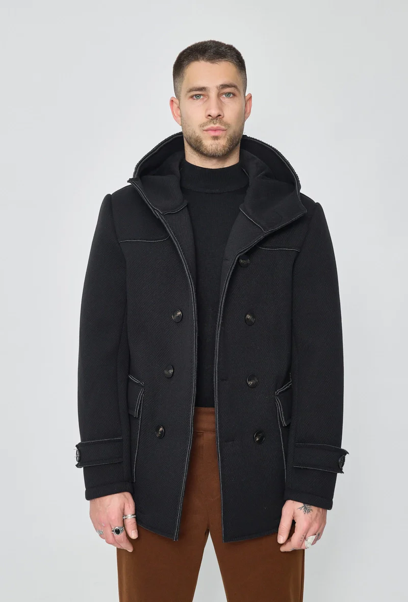 Manteau uni classique à capuche - Image 7