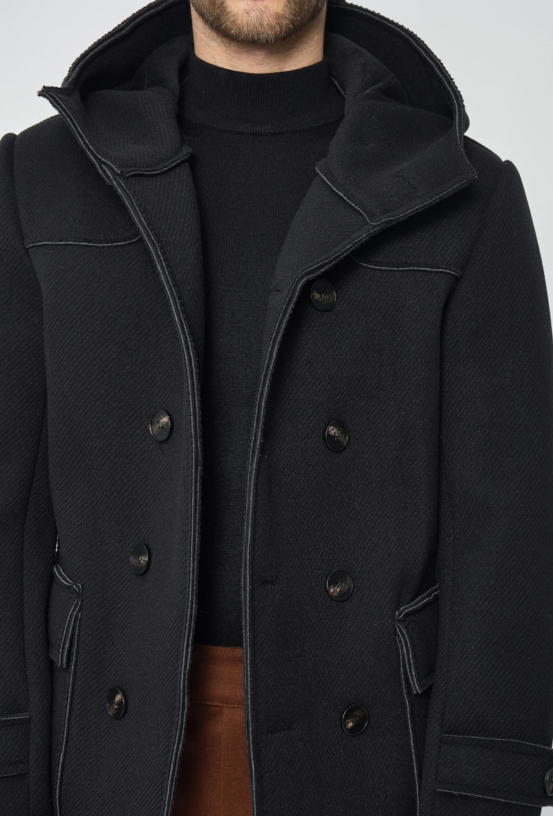 Manteau uni classique à capuche - Image 8
