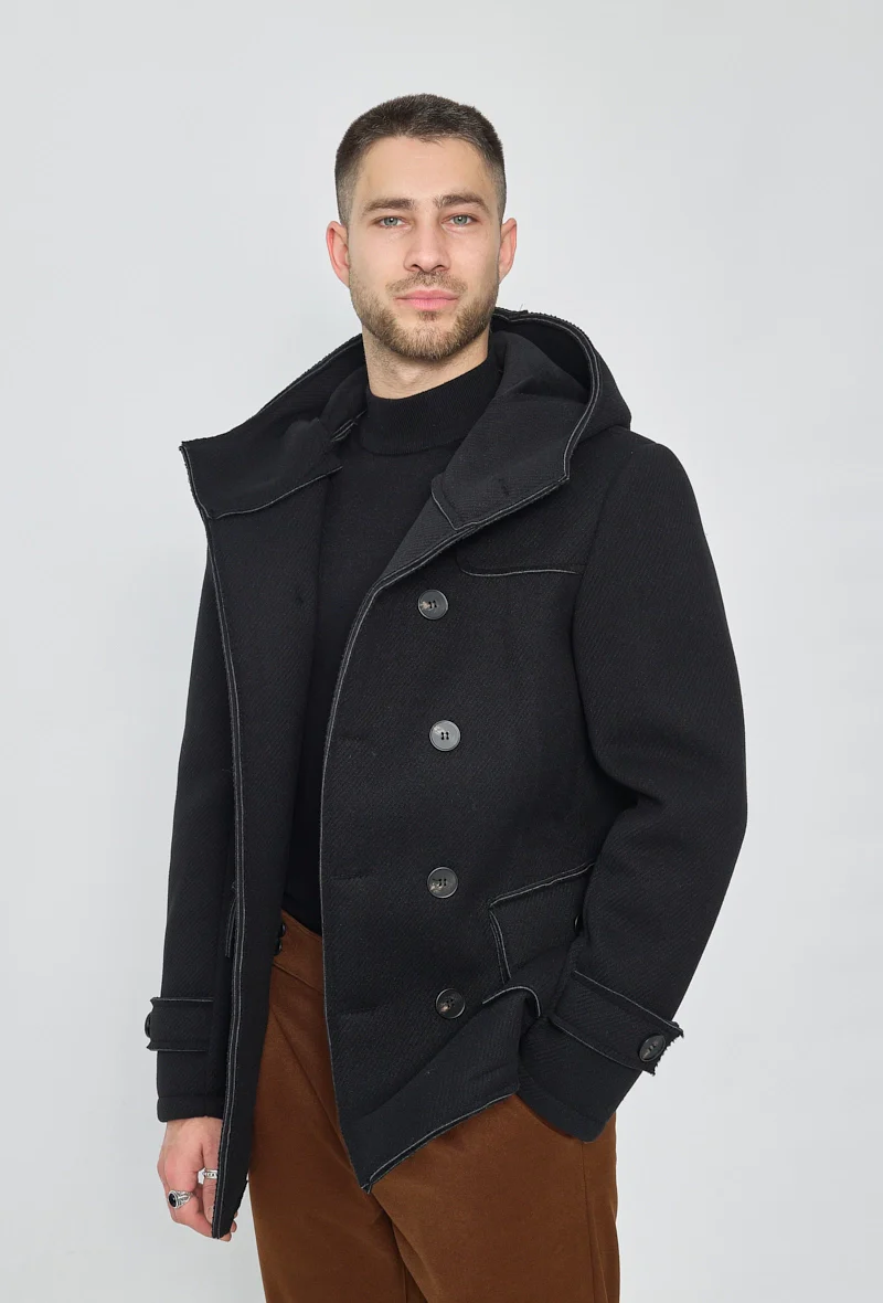 Manteau uni classique à capuche - Image 9