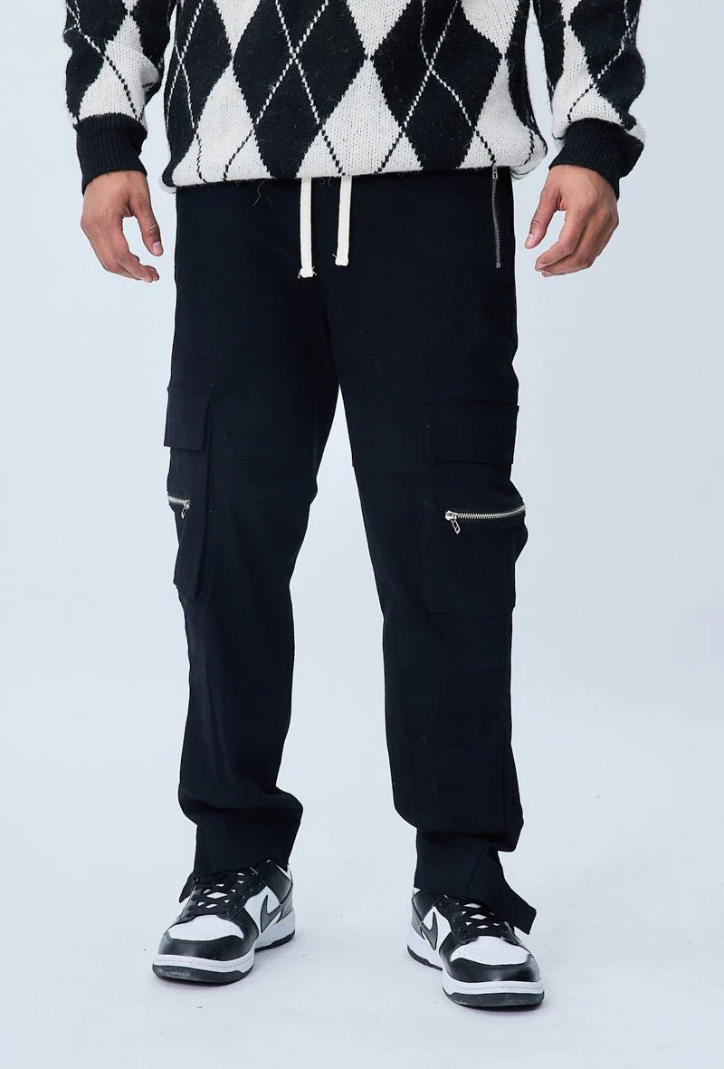 Pantalon cargo jogger avec détail zippé