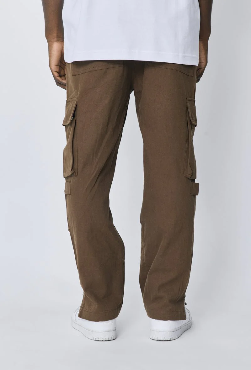 Pantalon cargo toile à fentes zippées - Image 4
