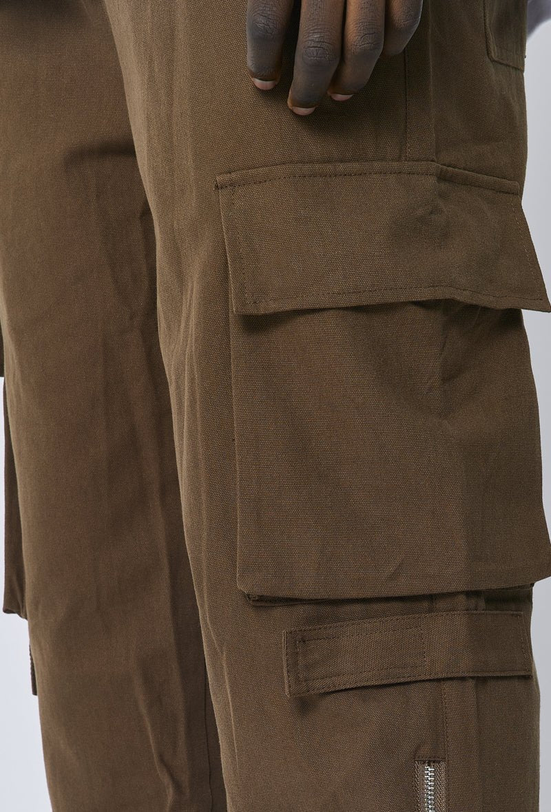 Pantalon cargo toile à fentes zippées - Image 5