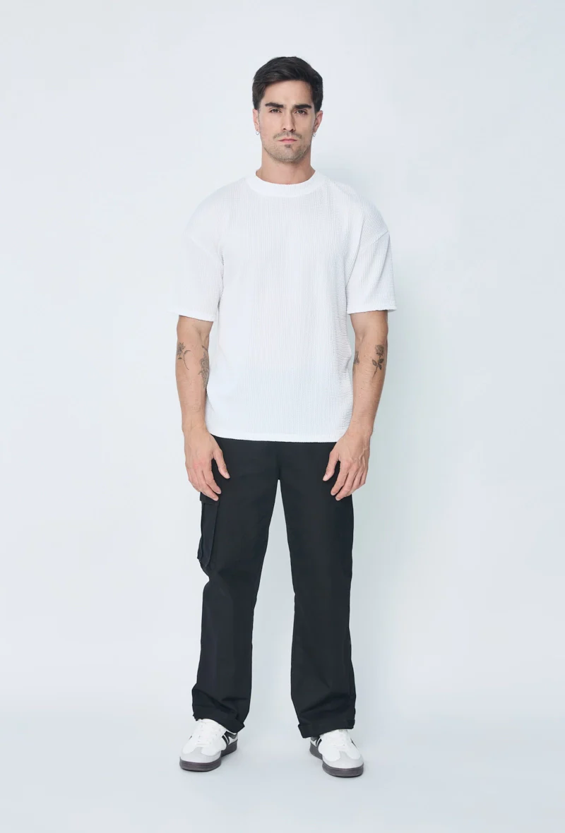 Pantalon cargo toile large - Image 7
