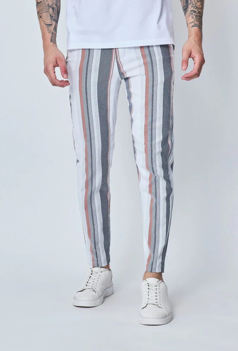 Pantalon chino à rayures