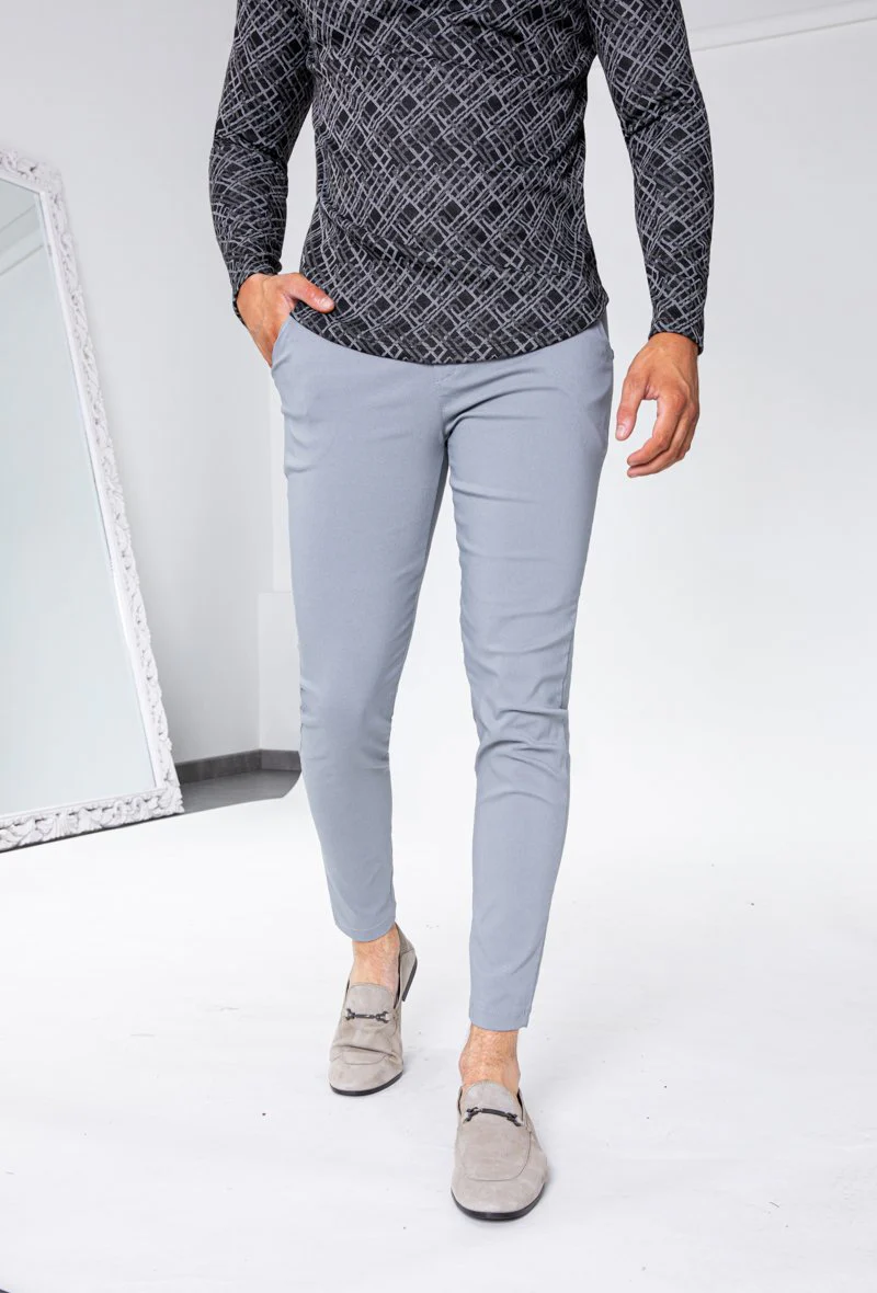 Pantalon chino tendance uni - Image 19