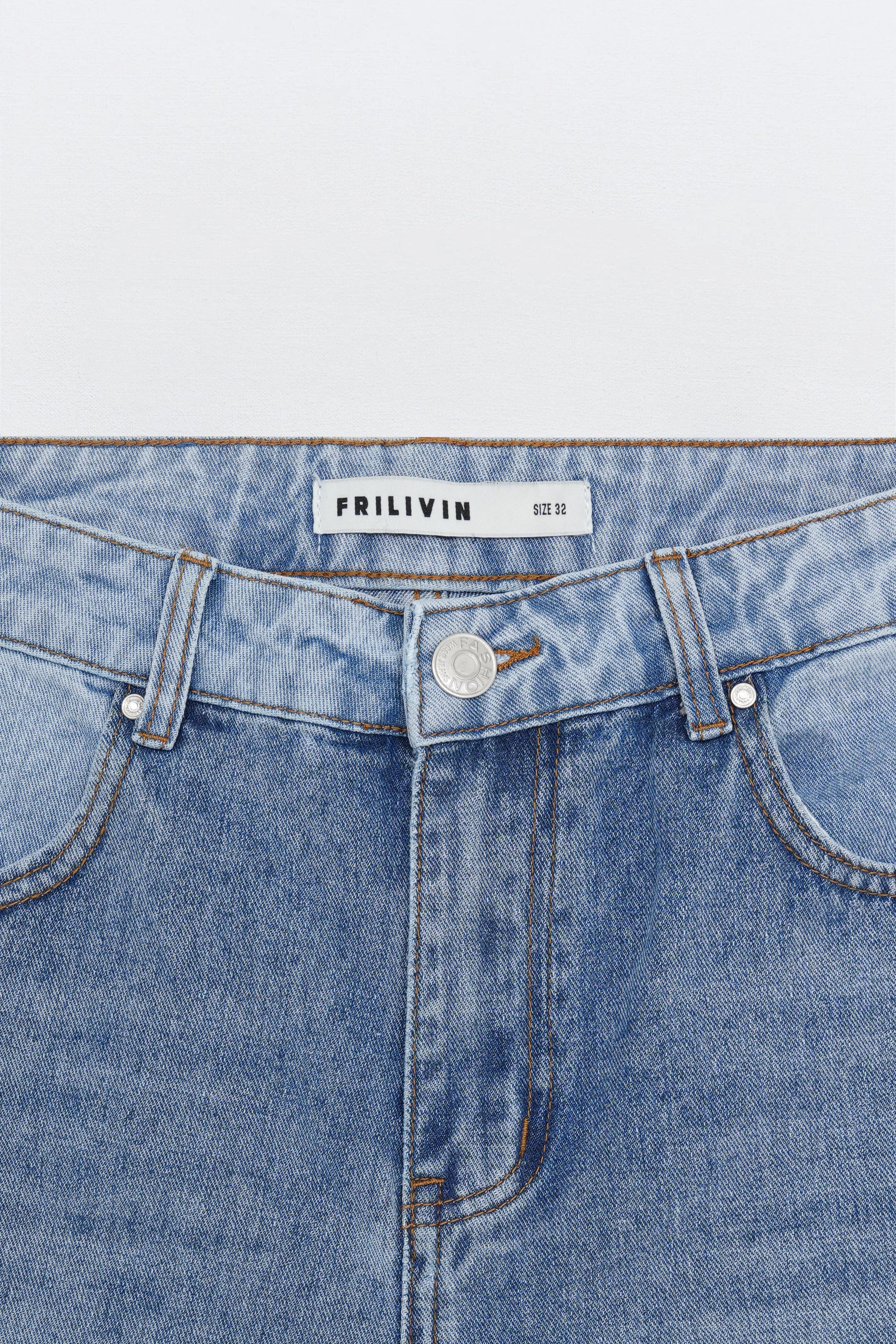 Pantalon en jean bi couleur coupe droite - Image 8