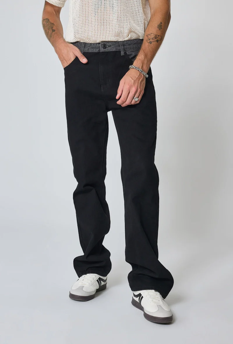 Pantalon en jean bi couleur coupe droite - Image 9