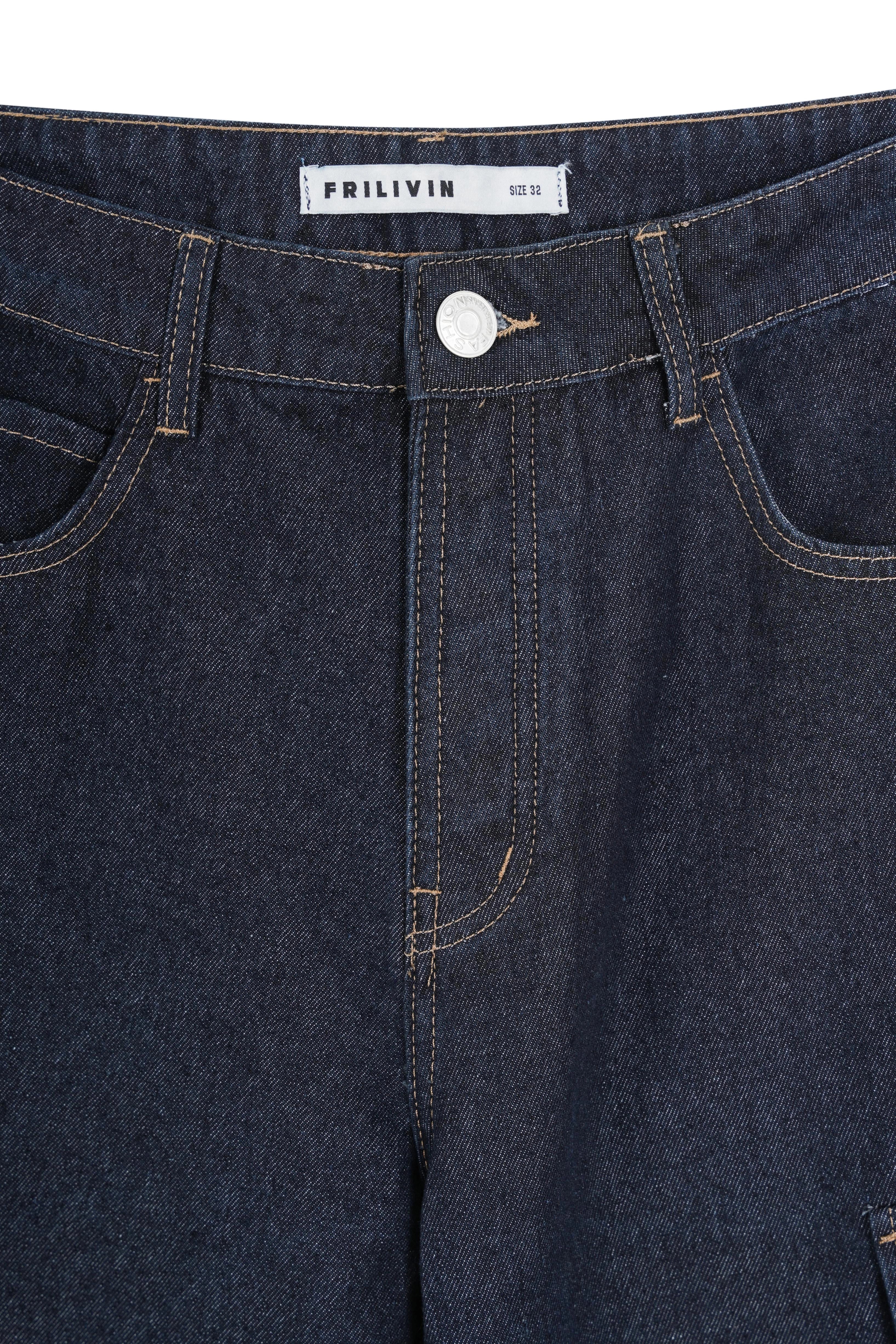 Pantalon en jean chiné coupe large - Image 3