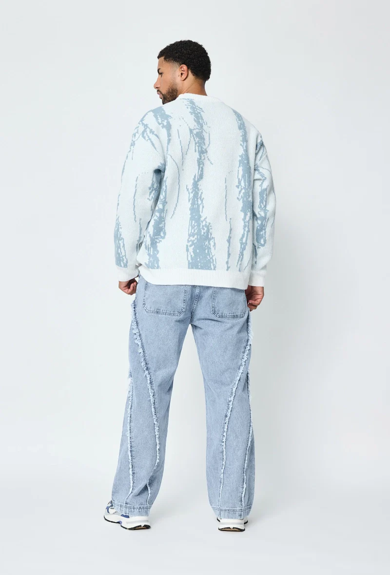 Pantalon en jean coupe large avec froufrou - Image 6