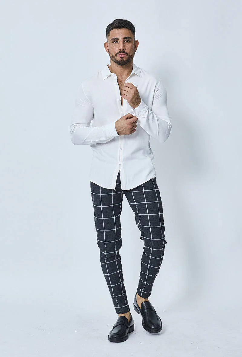 Pantalon habillé à carreaux