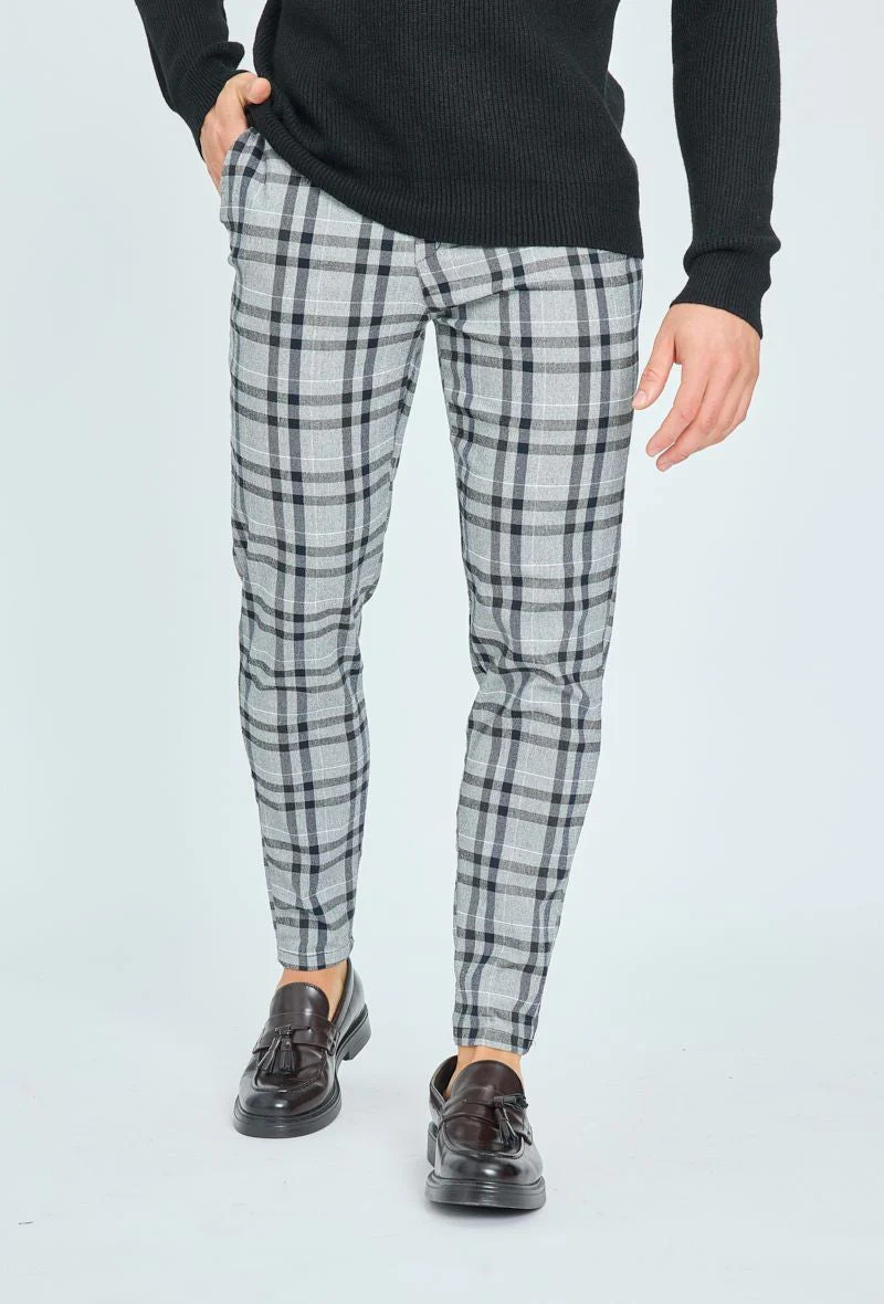 Pantalon habillé à carreaux