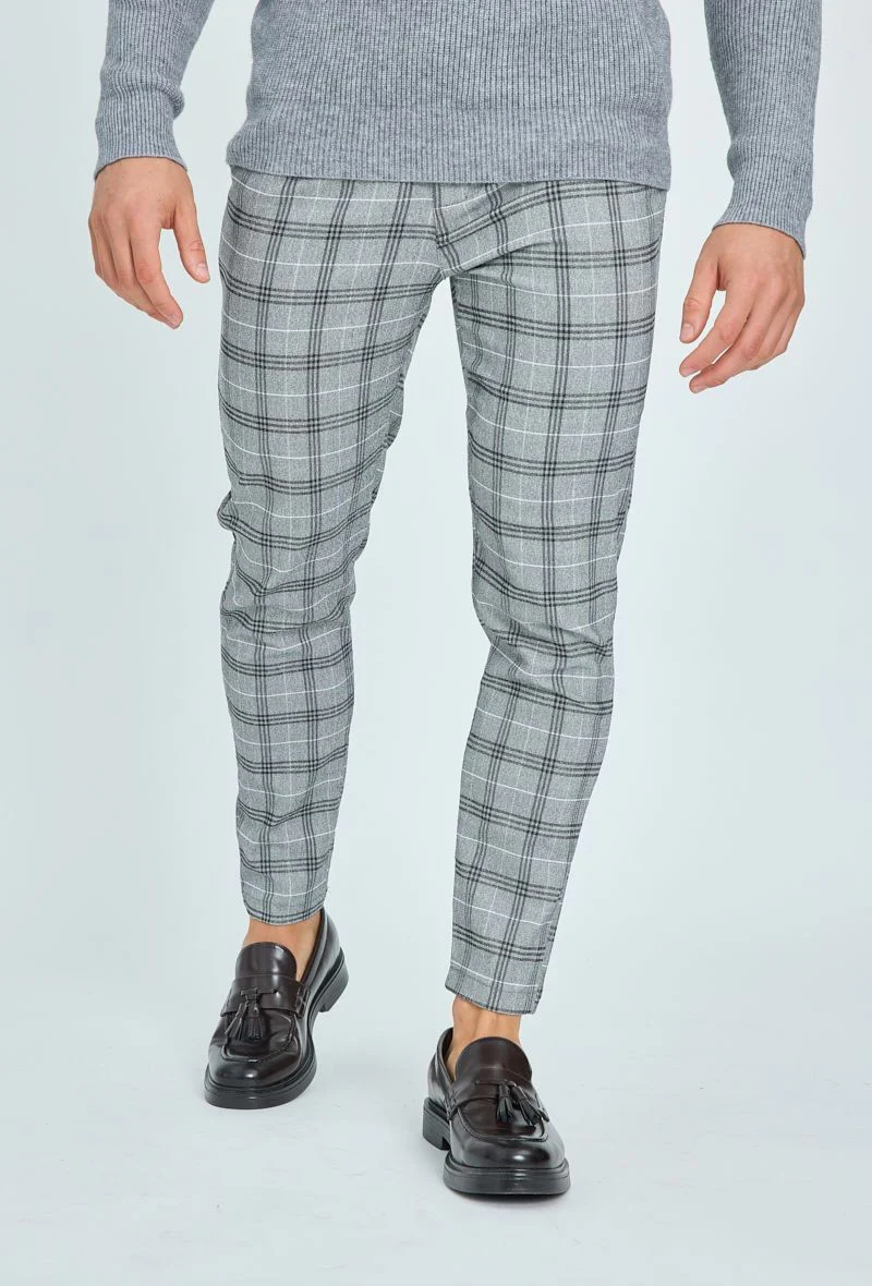 Pantalon habillé à carreaux
