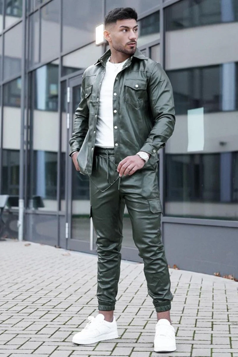 Pantalon jogger cargo similicuir - Image 3