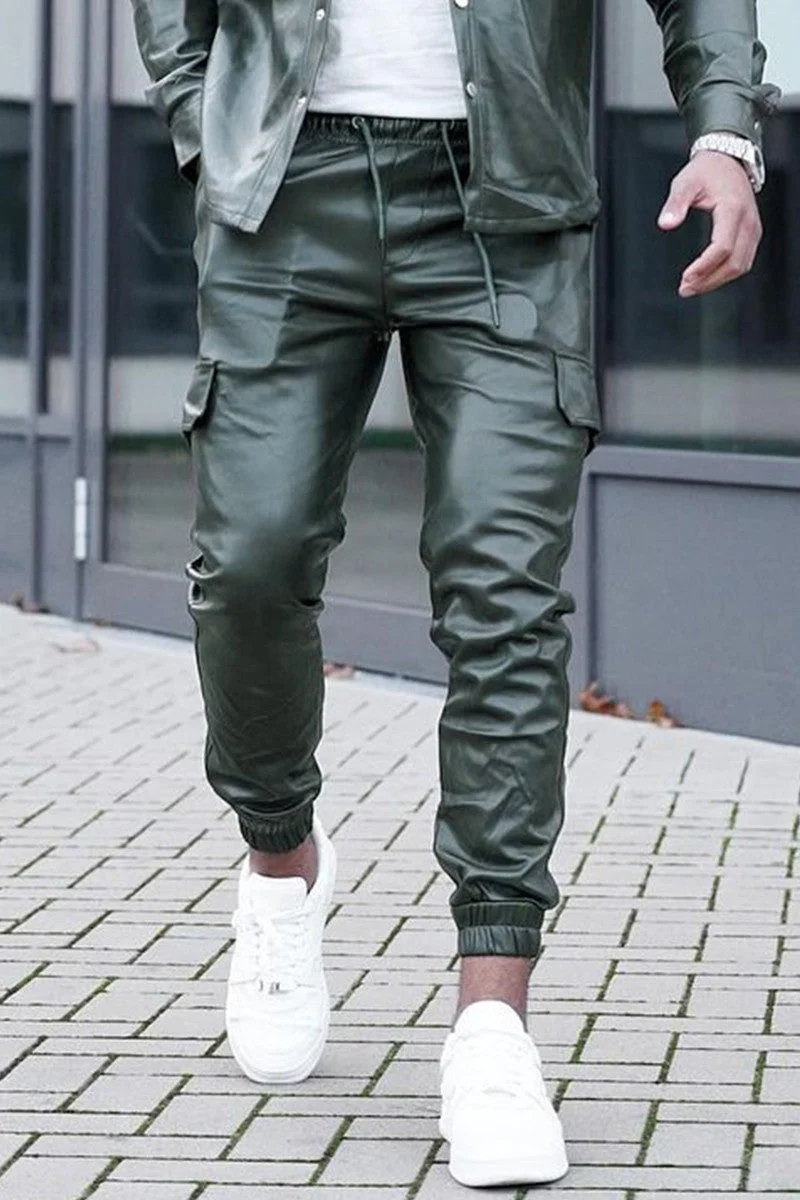 Pantalon jogger cargo similicuir - Image 5