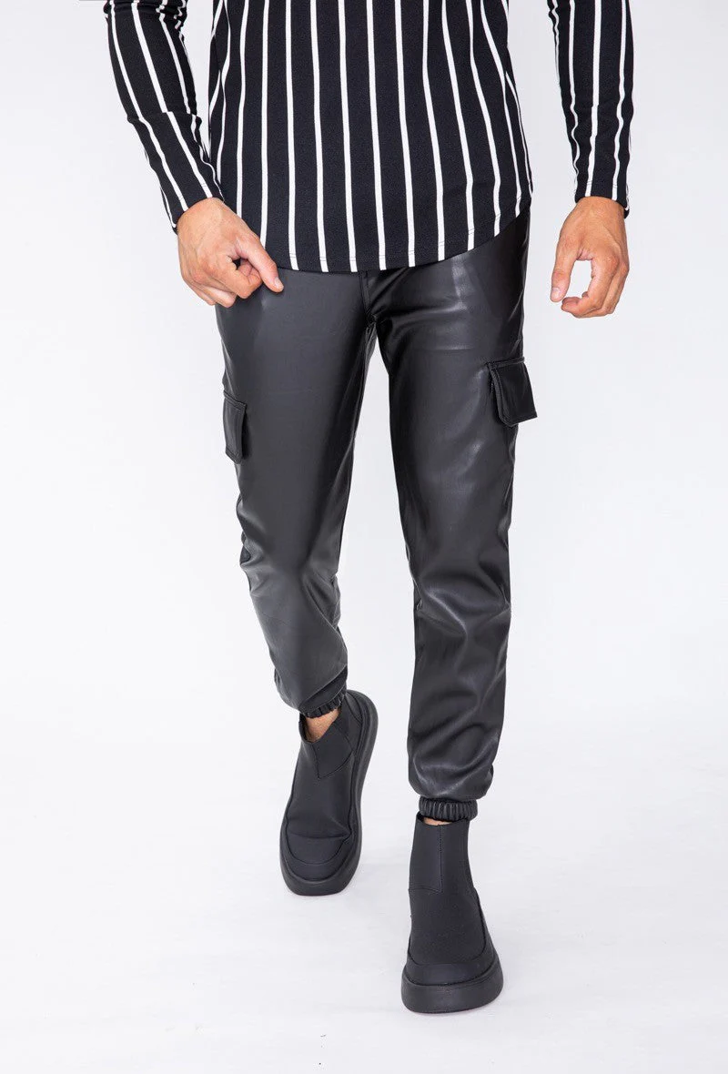 Pantalon jogger cargo similicuir - Image 6