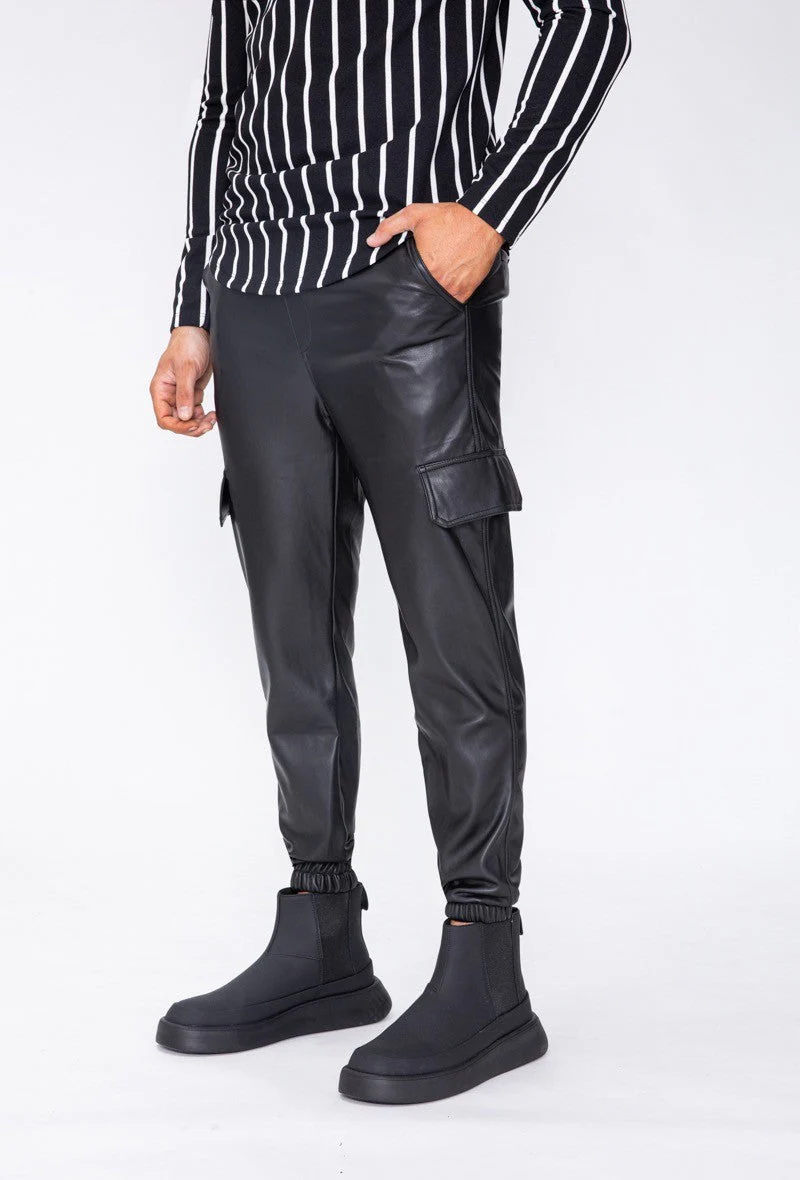 Pantalon jogger cargo similicuir - Image 7