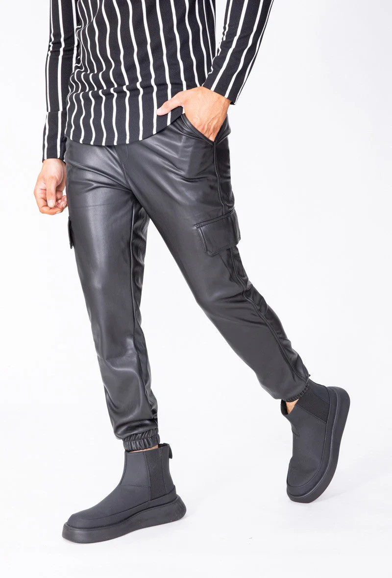 Pantalon jogger cargo similicuir - Image 8