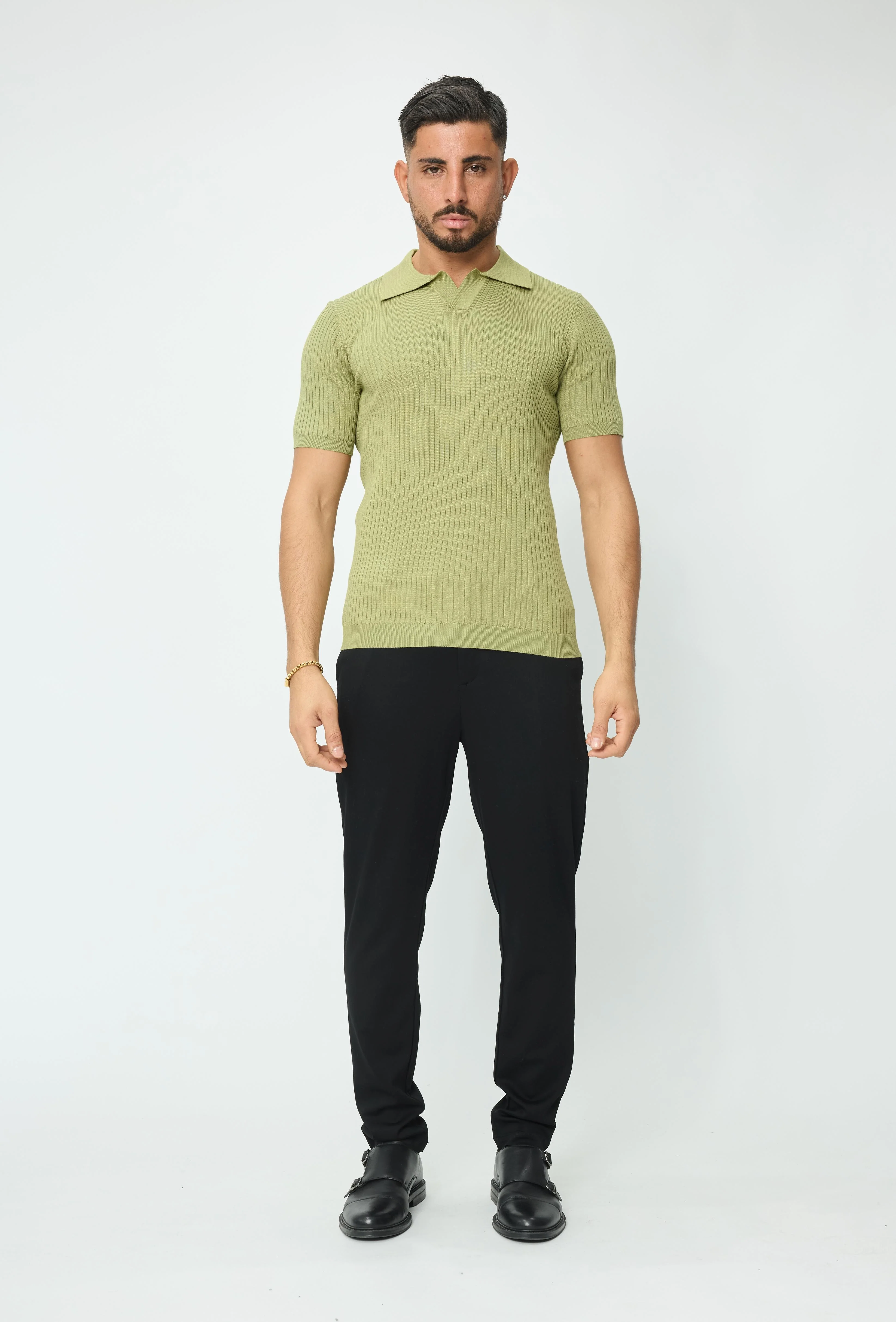Polo effet rayé uni - Image 4
