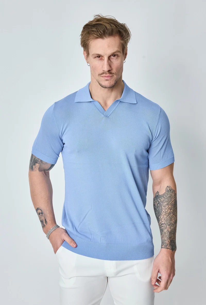 Polo manches courtes uni en maille - Image 25