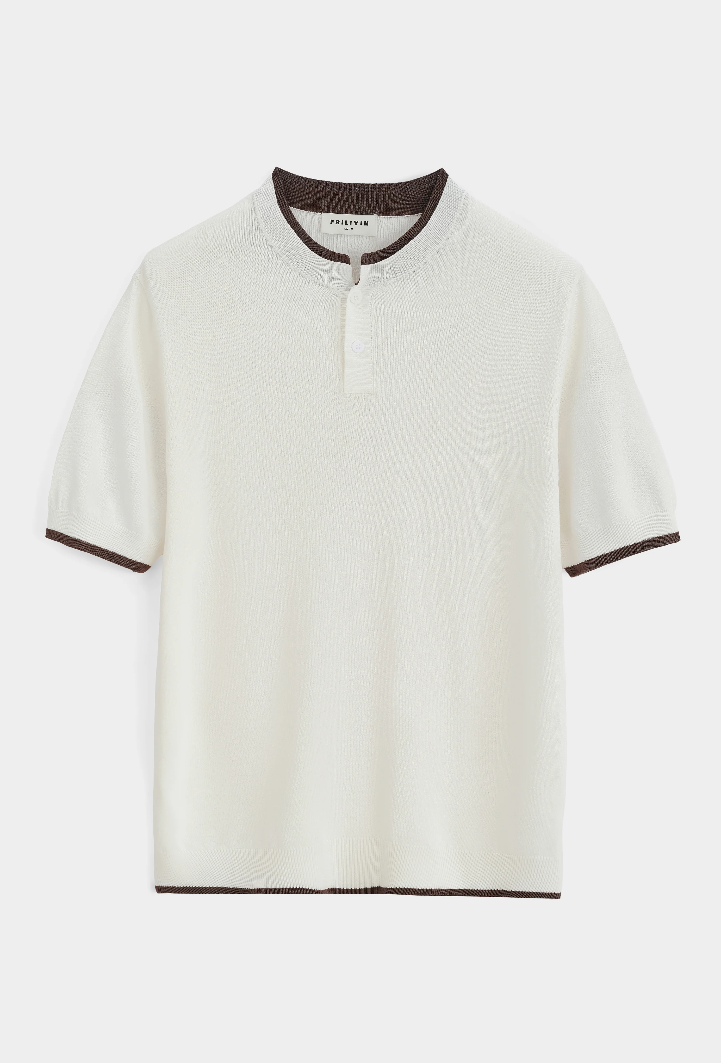Polo tricoté col montant